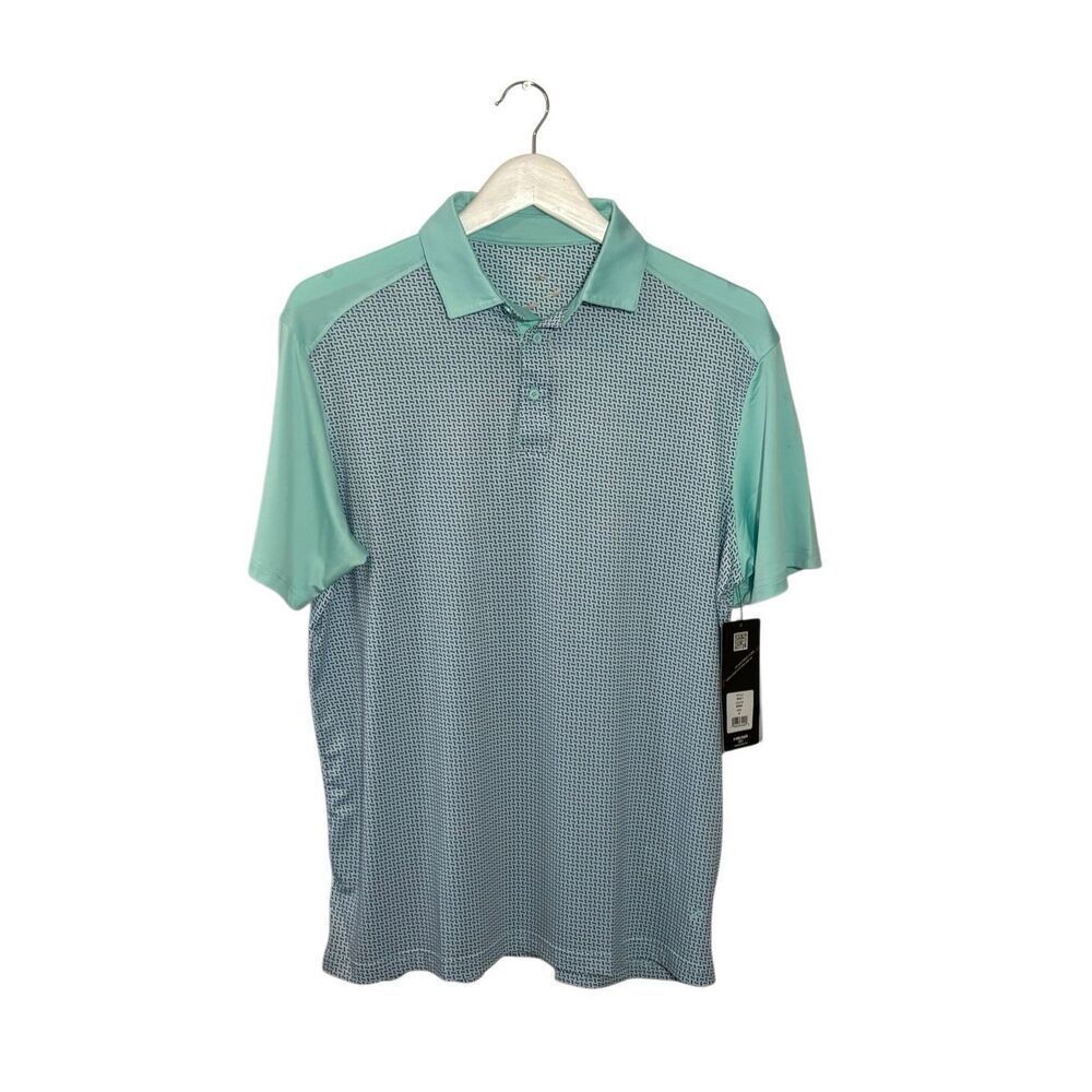 NWT Head Deco Print Golf performance polo shirt in ocean - M